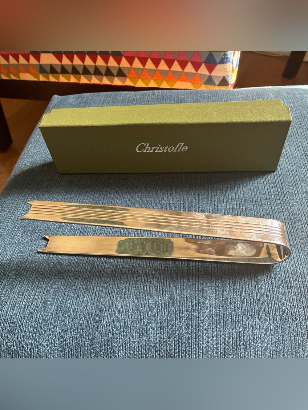 Christofle France K + T silverplate ice tongs 7 1/2"